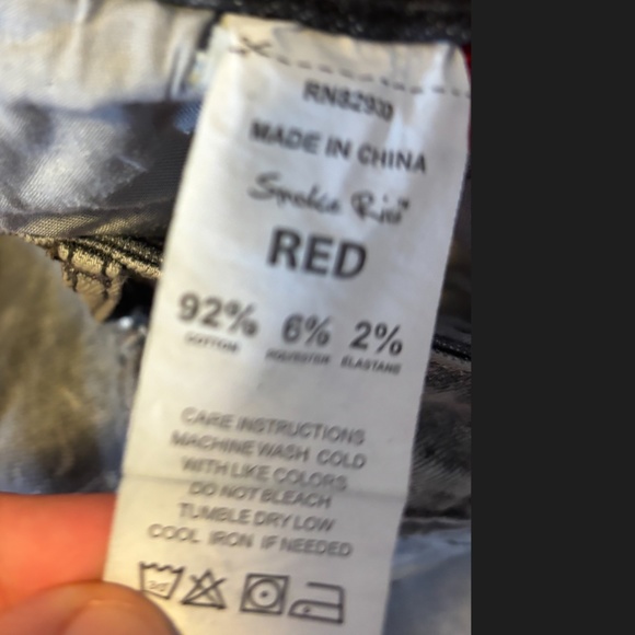 Smoke Rise Red metallic gray silver bootcut jeans NWT - Picture 9 of 15